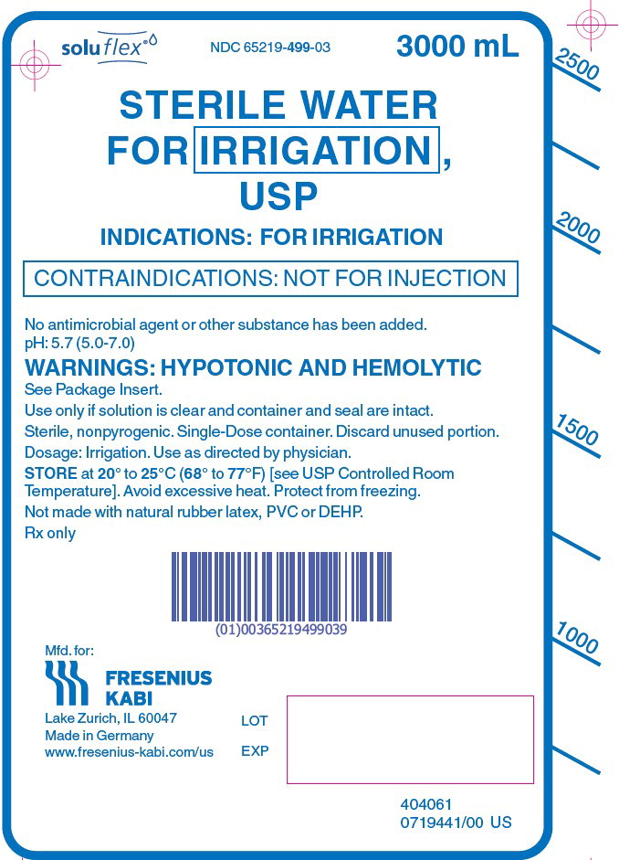 PACKAGE LABEL - PRINCIPAL DISPLAY – Sterile Water for Irrigation, USP 3000 mL Bag Label
