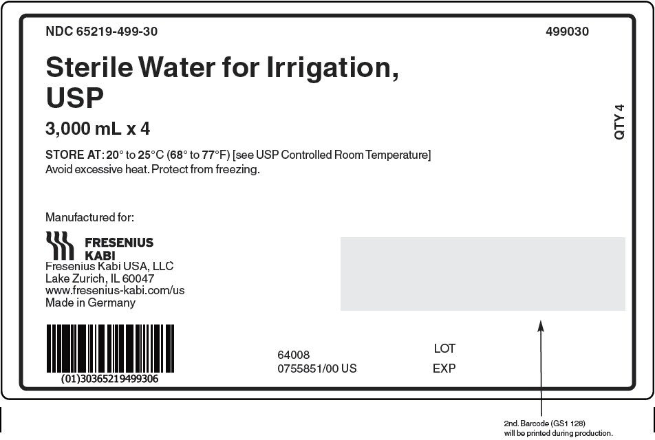 PACKAGE LABEL  - PRINCIPAL DISPLAY  - Sterile Water for Irrigation, USP 3000 mL Case Label
