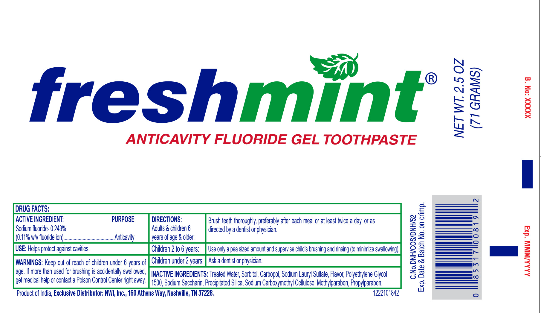 Toothpaste Label