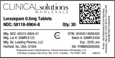 Lorazepam 0.5mg tablet 30 count blister card