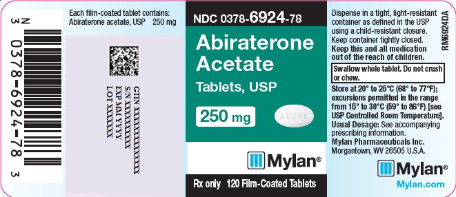 Abiraterone Acetate Tablets 250 mg Bottle Label