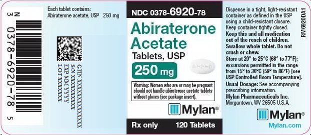 Abiraterone Acetate Tablets, USP 250 mg Bottle Label