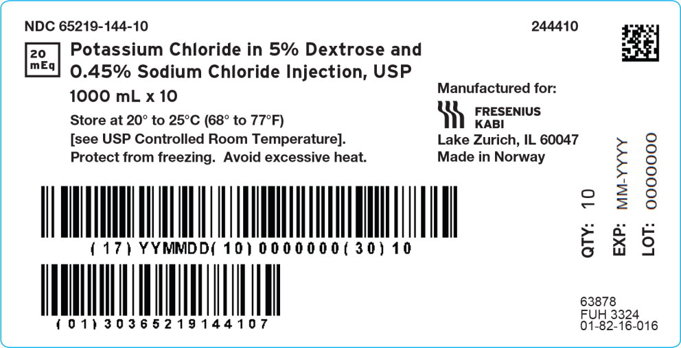 PACKAGE LABEL - PRINCIPAL DISPLAY – 20 mEq Potassium Chloride in 5% Dextrose and 0.45% Sodium Chloride Injection, USP Case Label

