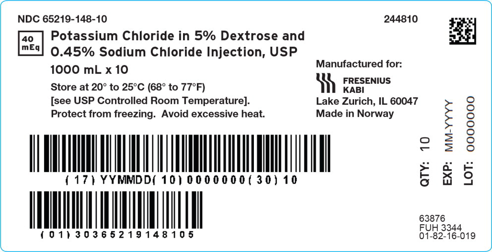 PACKAGE LABEL - PRINCIPAL DISPLAY – 40 mEq Potassium Chloride in 5% Dextrose and 0.45% Sodium Chloride Injection, USP Case Label
