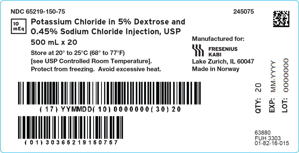 PACKAGE LABEL - PRINCIPAL DISPLAY – 10 mEq Potassium Chloride in 5% Dextrose and 0.45% Sodium Chloride Injection, USP Case Label
