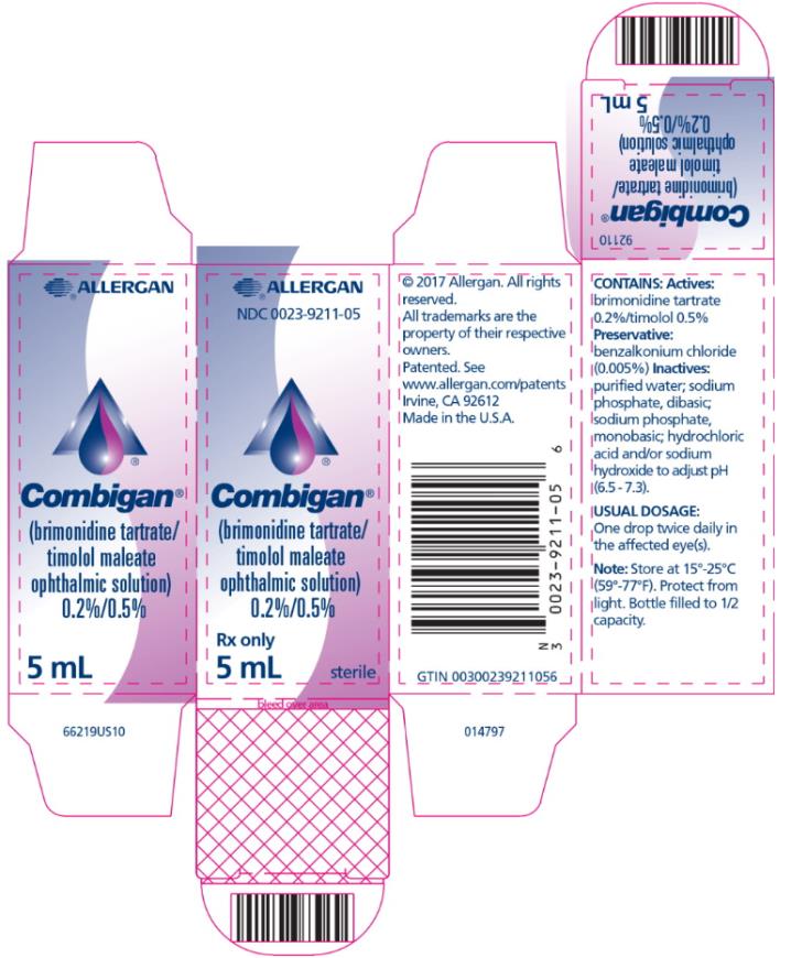 PRINCIPAL DISPLAY PANEL
NDC: <a href=/NDC/0023-9211-05>0023-9211-05</a>
Combigan
Rx Only
5 mL
sterile

