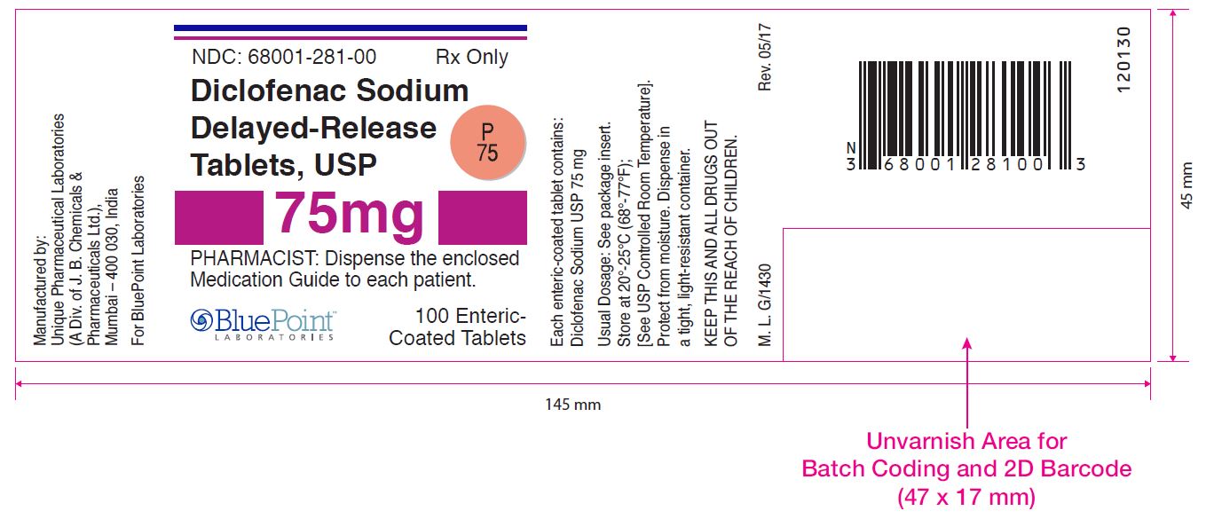 Diclofenac Sodium D-R Tablets, USP 75mg 100 CT - Rev 05-17