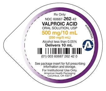 500 mg per 10 mL Valproic Acid Oral Solution Cup Lid