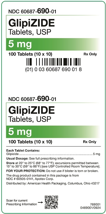 5mg Glipizide Tablets USP Carton