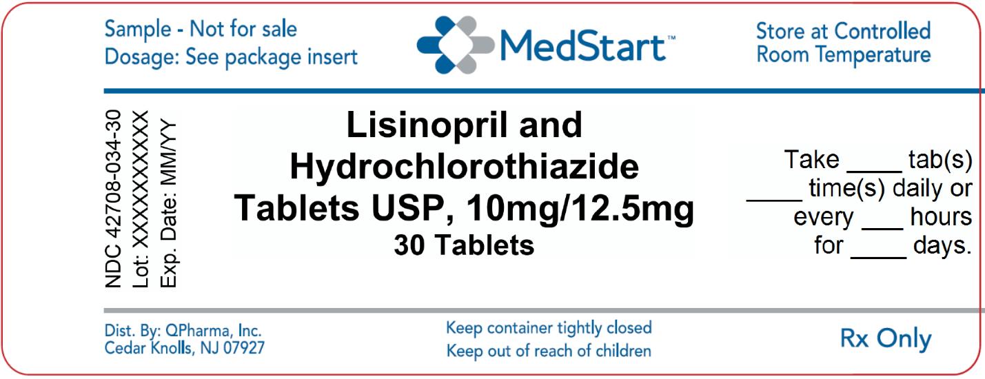 42708-034-30 Lisinopril and Hydrochlorothiazide Tablets USP 10mg 12_5mg x 30 V2