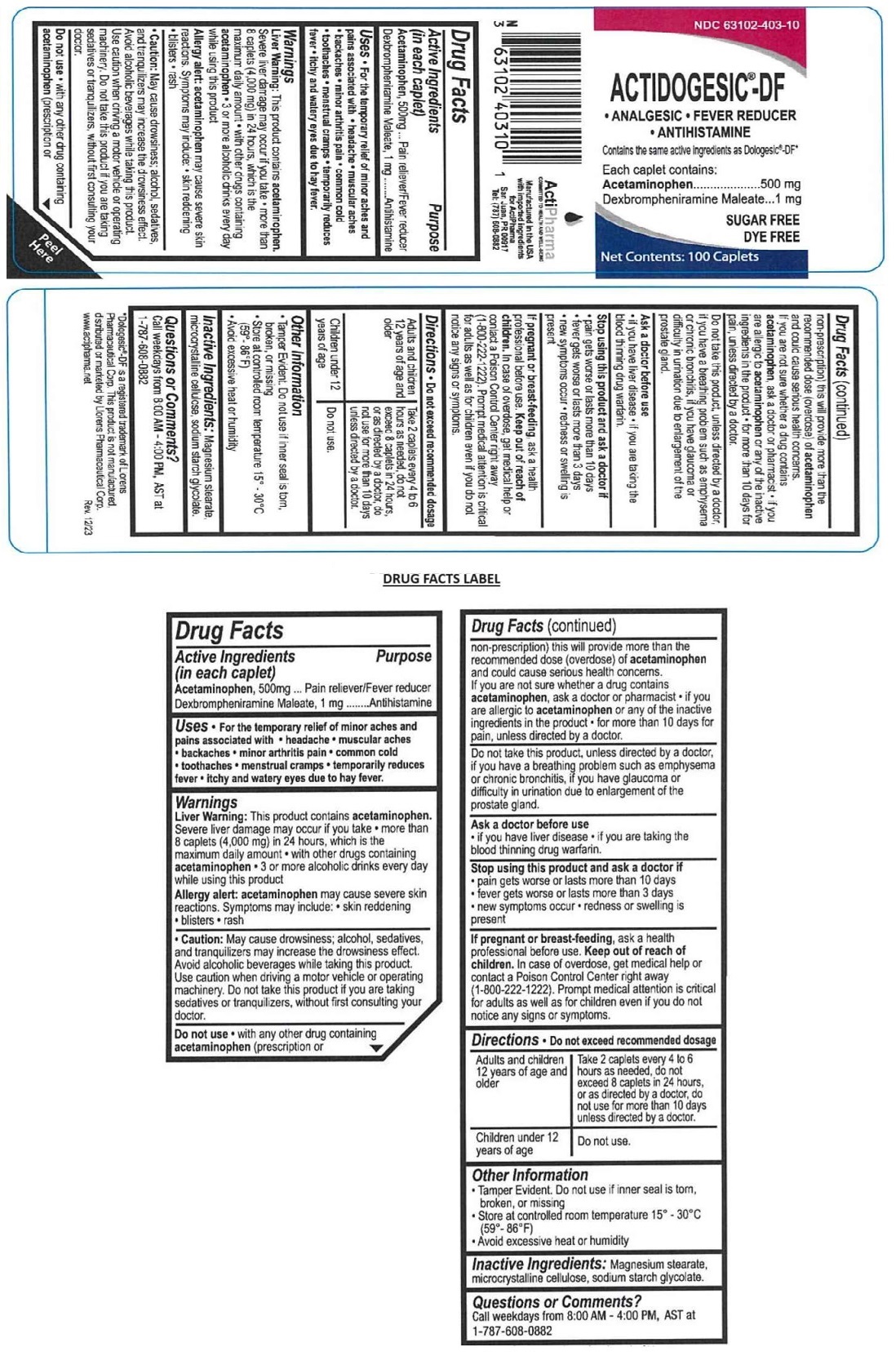 ACTIDOGESIC DF