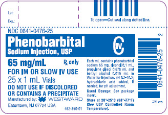 Phenobarbital Sodium Injection, USP 65 mg/mL 25 x 1 mL Vials
