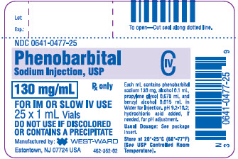 Phenobarbital Sodium Injection, USP 130 mg/mL 25 x 1 mL Vials