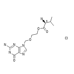 Chemical structure for VALACYCLOVIR HYDROCHLORIDE