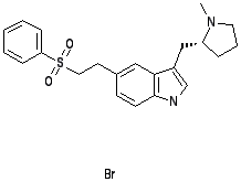 Chemical structure for ELETRIPTAN HYDROBROMIDE