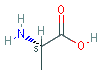 Chemical structure for ALANINE