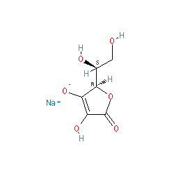 Chemical structure for SODIUM ASCORBATE